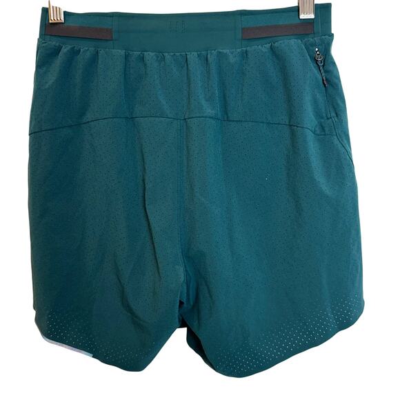 Lululemon Running Shorts Teal Perforated Zip Pocket Mens Size Small Running Gym - Picture 4 of 16